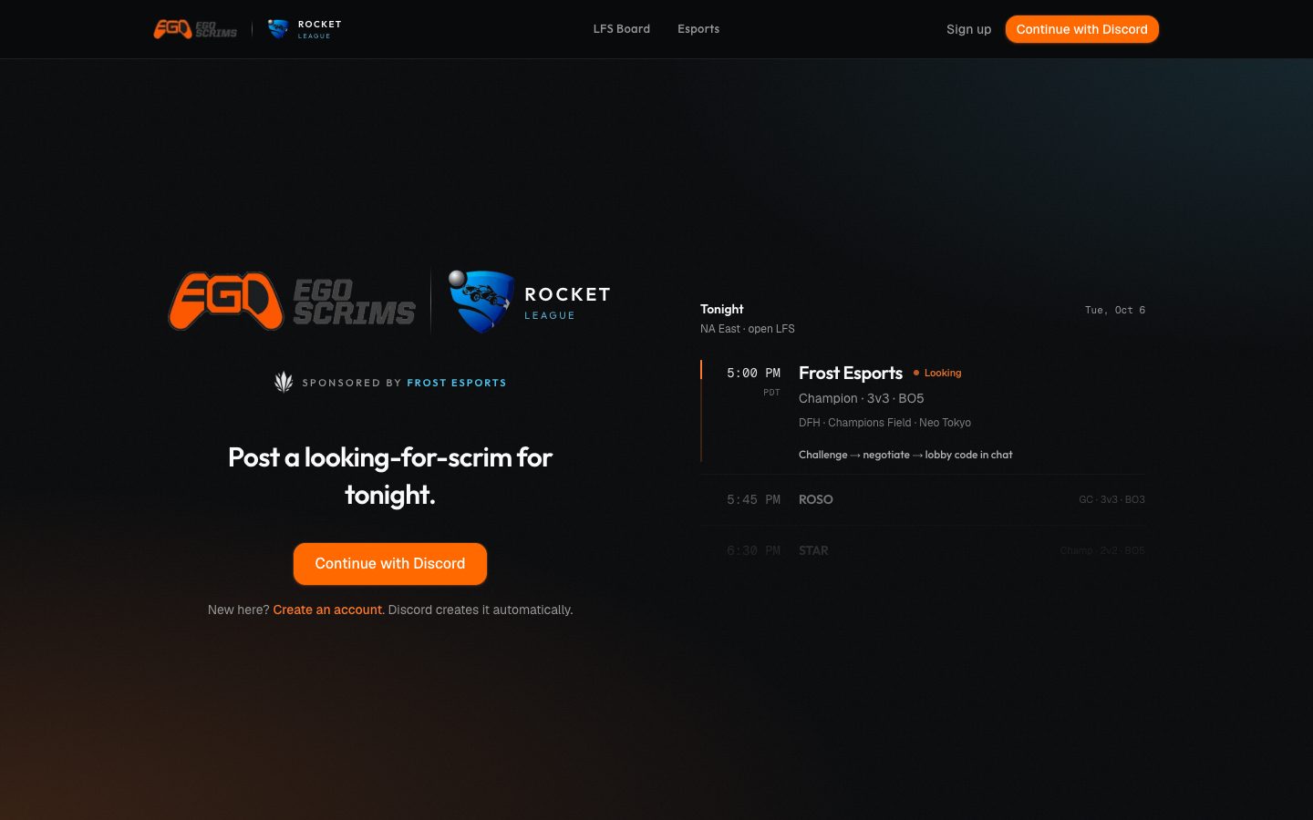 Ego Scrims homepage
